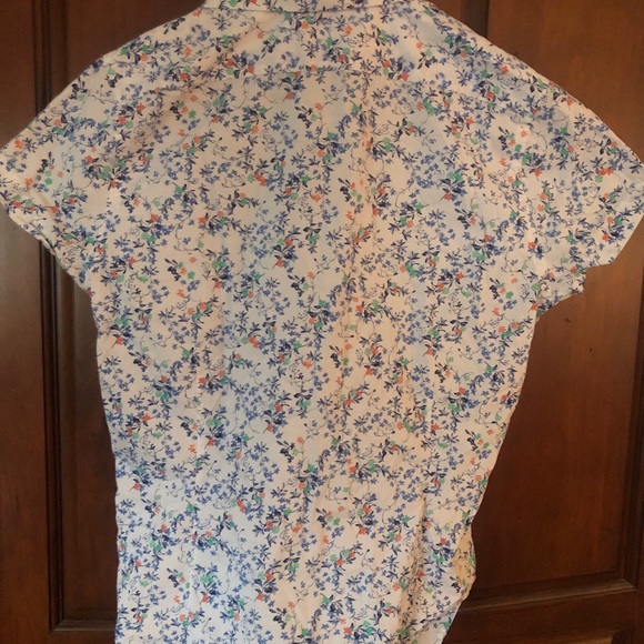 Express button down floral shirt athletic extra slim cut M 15 1/2 - Picture 2 of 10